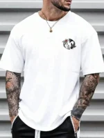 Japanese Koi Harajuku Illustration Pattern T-Shirt Men - Image 2