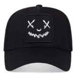 Men Women Smile Face Embroidery Baseball Caps Cotton Adjustable Snapback Hats Hip Hop Mesh Cap Summer Outdoor Sun Hat Dad Hats - Image 4