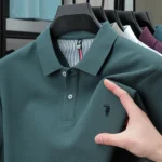 100% pure cotton summer new fashionable men's shortsleeved luxury customized business polo shirt exquisite embroidery Tshirt top - Image 8