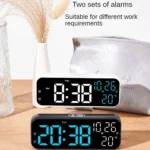 Digital Alarm Clock Temperature and Date Week Display Night Mode Table Clock Voice Control 12/24H Electronic LED Alarm Clocks - Image 2