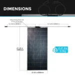 125W 18V Flexible Solar Panel Monocrystalline Solar Panel High Efficiency PV Modules for Home,Camping,RV,Boat,Battery Charging