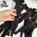 Nabi Original Dreadlocks Human Hair 6-20 inch 80 Strands Full-head Handmade Remy Human Hair Locs Extensions for Afro Men Women - Image 3