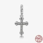 925 Sterling Silver Hamsa Hand Cross Dangle Charms Fit Original Bracelet Beads Faith Jewel plata de leyry DIY Easter Gift