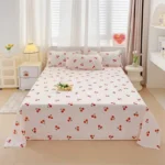 Washed Cotton Bed Fat Sheet Flower Series Printed Double Top King Sheets for Girls Boys Kids Single Queen King Size Bed Linen - Image 11