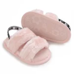 Fashion Letter print style Cute Soft Sole baby sandals Plush Slippers Suitable For newborn baby girl boy