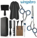 6.5" Hair Cutting Scissors Set, Professional Haircut Scissors Kit With flat Scissors, Thinning Scissors, Comb, Cape, Clips,brush - Image 8
