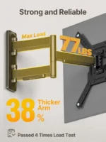Full Motion TV Wall Mount for 23-65 Inch Flat & Curved Screens, Swivel Tilt Bracket, Max VESA 400x400mm, Holds 77 lbs - Image 3