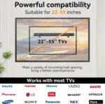 No Stud TV Wall Mount for 22-55 Inch TVs, Low Profile, Max Load 100 lb, Easy Install with Hardware Included - Image 3