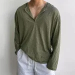 Cotton Men's Long Sleeve T-shirts for Men Blouses Korean Trend Harajuku Loose T Shirts Spring Autumn Bottoming Shirts Soft - Image 8