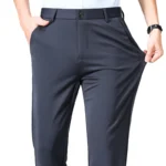 Summer Autumn Thin Trousers Men Formal Dress Suit Pants Work Pants Quality Business Casual Pants Black Wine Red Long Pants