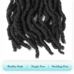 8Pcs Heat Resistant Dreadlock Crochet Hair Faux Locs 24 Inch Synthetic Extensions Black Soft locs for Halloween and Christmas
