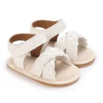 White Cute 0-18M Baby Cute Open toed Bow Summer Sandals Princess Casual Soft Rubber Bottom Non slip Sandals