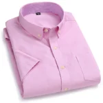 Men’s new short sleeve thin shirt Oxford woven shirt breathable business leisure free ironing spring and summer slim fit