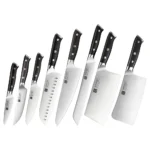 XINZUO Premium Modern 1-8PCS Din 1.4116 Stainless Steel Chef, Santoku, Utility & Paring Knife Set with Black Ebony Handles