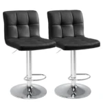 JHK PU Leather Bar Stools Set of 2,Upholstered Counter Height Bar Stools,SGS Certified Gas Gylinder Comfortbale Backrest - Image 6