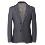Blazer New Men's Fashion Business Solid Color British Style Professional Work Groom Wedding Dress Best Man Blazer Jacket - Image 3