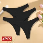 4PCS/Set Women Cotton Panties Seamless Low Rise Thongs V-Waist Solid Color Breathable Underwear Female Soft Lingerie Intimates - Image 18