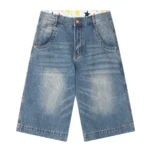 2025 Summer Men’s Loose Fit Denim Shorts Vintage Straight Leg Jean Shorts