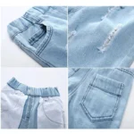 Summer Boy Shorts Children Casual Torn Jeans Kids Knee Length Denim Pants Baby Elastic Waist Shorts Infant Fashion Trousers 2-8Y - Image 6