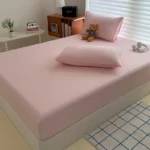 Washed Fitted Sheet with Elastic Bands Non Slip Adjustable Mattress Cover for Single Double King Queen Bed 90x200 150x200 180 - Image 2