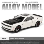 1:24 Dodge Challenger SRT Hellcat Redeye Muscle Alloy Diecast Car Model Computer Desktop DIY High Simulation Collection Ornament