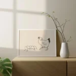 Antique Farm Animals Duck Sheep Rooster and Hen Cow Boho Poster Canvas Painting Wall Art Pictures Home Farmhouse Decor - Image 5