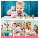 Pink Ceramic Piggy Bank For Girls Cute Saving Pot Money Coin Bank Decorative Savings Rubber Stopper Nursery - Image 4
