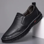 Men’s Hand Stitched Genuine Leather Slip On Shoes Business Formal Occasion Wedding Party Footwear Leisure Official Board-Shoes