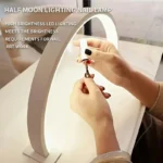 New Moon Nail Work Lamp - Beauty Work Desk Lamp, Three-color USB Power Supply - Black/White/Pink, Suitable for Nail Art, Eyelash - Image 2