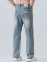 Summer Thin Men’s Printed Jeans Breathable Fashion Business