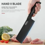 6pcs Kitchen Knife Set with Knife Holder High-grade Black Steel Knife Set Gift Knife Stainless Steel Kitchen Utensils Household - Image 5