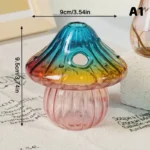 Colourful Glass Mushroom Vase For Plant Display Home Decor Table Centerpiece Hydroponic Aromatherapy Vase Desktop Art Decoration - Image 7