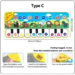 Piano Mat for Kids 80*30cm Toddlers Floor Keyboard Dance Mat Play Musical Carpet Music Instrument Toys Toddlers Girl Boy Gift