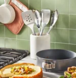 4 Piece Stainless Steel Kitchen Utensil Set Silver Solid Spot Turner and Spoon Cooking Tools for Home Use Non Stick Cookware - Image 3