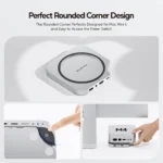 PULWTOP Mac Mini M4 Dock with 4TB SSD Enclosure, USB C HUB Support HDMI 4K 60Hz, USB A 2.0, SD/TF, Audio for Mac Mini M4/M4 Pro
