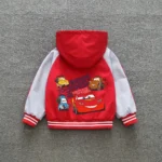 Cars Lightning McQueen Baby Clothes 2026 Spring Toddler Girl Boy Hooded Jacket Cartoon Color Blocking Zipper Coat Kids Outerwear - Image 3