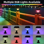 Outdoor Garden Decor Solar Pillar Lamp Remote Control Sunlight Wall Lamp for Street Gate Pathway Lighting Landscape Solar Lights