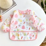 Baby Bibs Cute Colorful Cartoon Waterproof Bib Infant Eating Children Drawing Long Sleeve Apron Self Feeding Baby 0-3 Years - Image 3