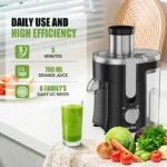 Sejoy Compact Fruits Juicer,Juice Extractor Machine Multiple Safety Features Operation Centrifugal Extractor Speed Adjustable - Image 3
