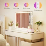 JHK LED Vanity Mirror with Lights Aluminum Frame Bathroom Mirror Dimmable 3 Color Modes Makeup Mirror Memory Function Bedroom - Image 6