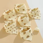 6pcs Cotton Baby Bibs Triangle Scarf 4-layer Gauze Newborn Saliva Towel Anti-spitting Milk Muslin Burp Cloth Babies Accessories - Image 7
