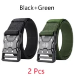 Best Men's Belts Tactical Black Waist Woven Durable Automatic Buckle Belt for Man Army Outdoor Hunting Golf Nylon Belt Trouser - Image 8