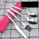 3Pcs/4Pcs/7Pcs Set Dinnerware Portable Printed Knifes Fork Spoon Stainless Steel Family Camping Steak Cutlery Tableware with Bag - Image 5