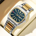 Reloj Hombre Stainless Steel Men Watch 40mm Square Quartz Movement Black Diving Sports Clock Business Banquet Week Watch for Men