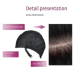 Red wine color synthetic wig with long curly hair, full head of wig, party, daily use, high-temperature hair wig - Image 6