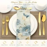 30/60-Piece Luxury Golden Flatware Set, Stainless Steel Cutlery Includes Dinner Spoons,Dinner Forks, Salad Forks, Dinner Knives - Image 5