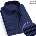 Spring New Men's Striped long-sleeved Shirt Non-ironing Anti-wrinkle Comfortable Breathable Business Casual Fashion Slim Fit - Image 4
