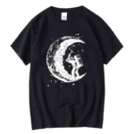 Men's High Quality 100% Cotton Moon Print Casual Summer Cool Short Sleeve Men Tshirt Loose t-shirt Male Tee Shirts Male Tee Tops - Image 14
