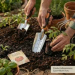 3-Piece Ergonomic Gardening Tool Set Stainless Steel Trowel Transplant Trowel Cultivator for Home Garden Weeding and Planting - Image 5