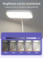 （Gift: Fan and pen holder）–3 Modes Touch Dimming USB Dimming Clip Table Lamp Student Dormitory Learning Study Table Light